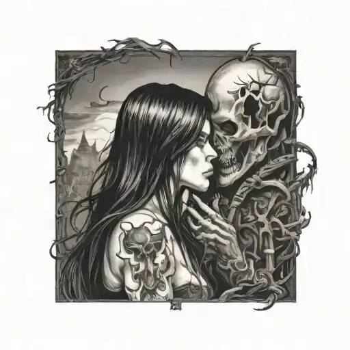 Diablo And Gentlegirl With Straight Hair Kissing Each Other