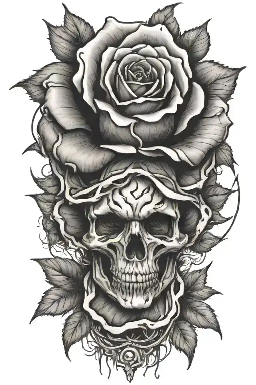 Realistic Design Of A Black Rose