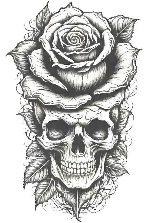 Realistic Design Of A Black Rose