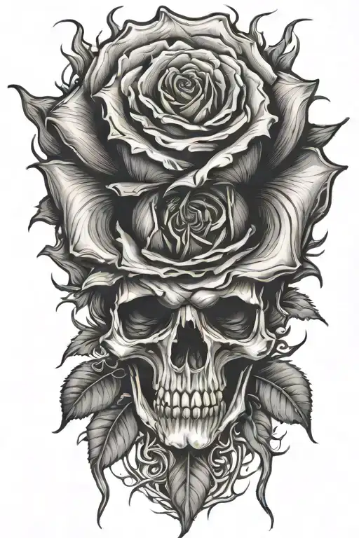 Realistic Design Of A Black Rose