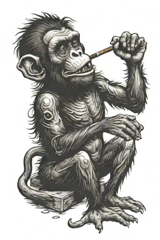 Monkey Smoking Cigar
