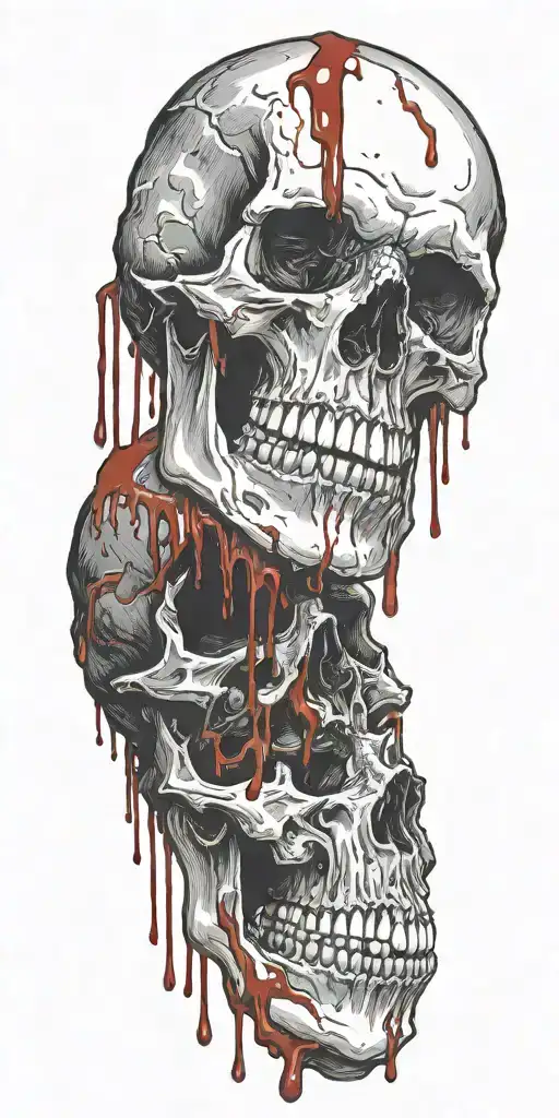 Blood Dripping Down Skull