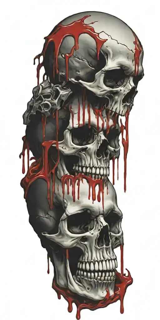 Blood Dripping Down Skull