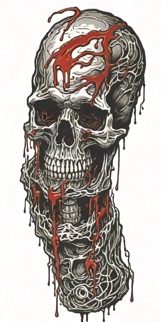 Blood Dripping Down Skull