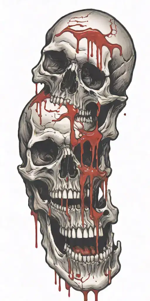 Blood Dripping Down Skull