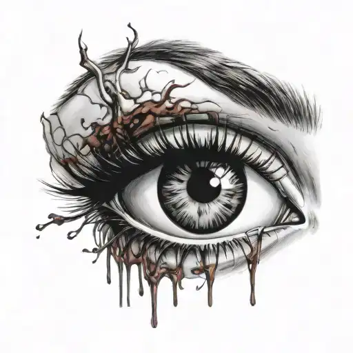 Crying Blood Woman Eye