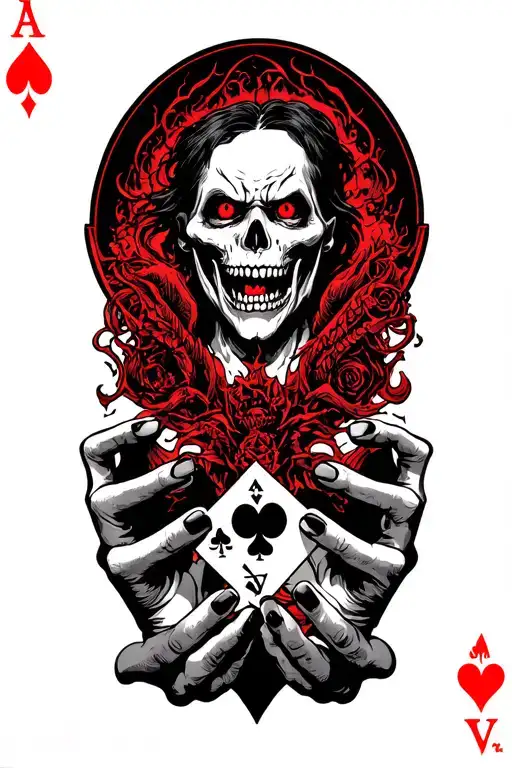 Cards In Hand Illustrated With 7 Deadly Sins