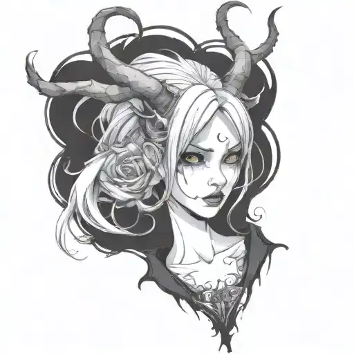 Devil Evil Possessed Girl Beautiful Anime Full Body