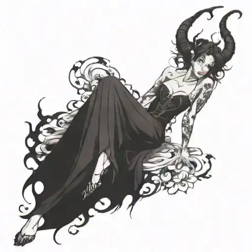 Devil Evil Possessed Girl Beautiful Anime Full Body