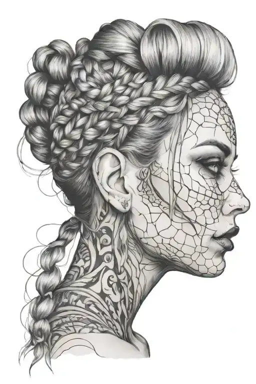Woman Face Braids