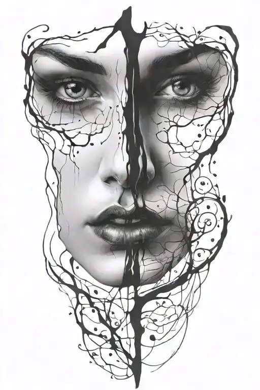 Woman Face Black Tears