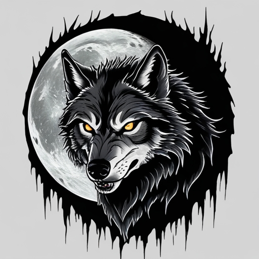 Moonlit Shadow of the Wolf Tattoo idea