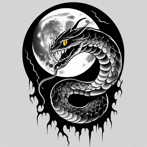 Moonlit Serpent Tattoo idea