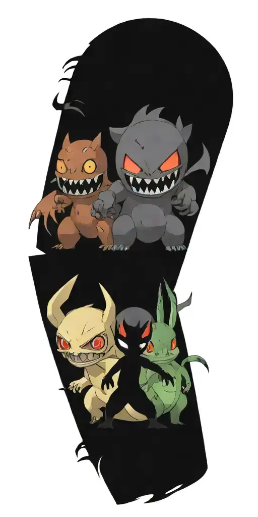 Pokemon Battling In The Form Of Heaven And Hell Horror Style