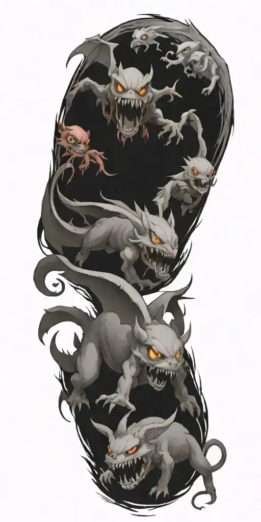 Pokemon Battling In The Form Of Heaven And Hell Horror Style