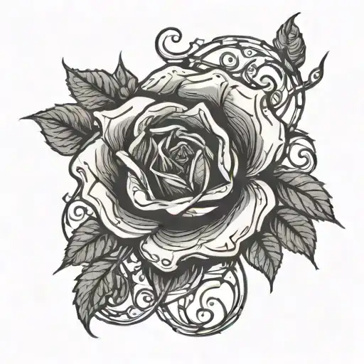 Black And Red Rose Intertwined