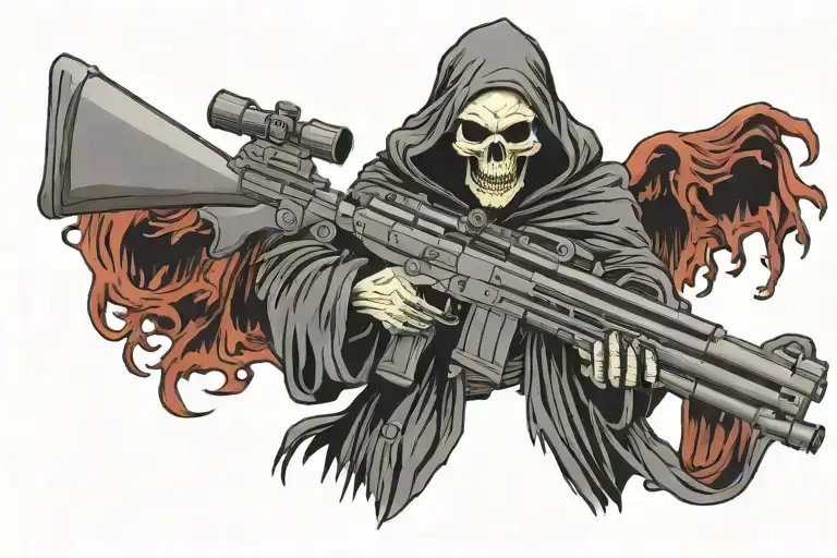 Grim Reaper Holding Sniper Rifle