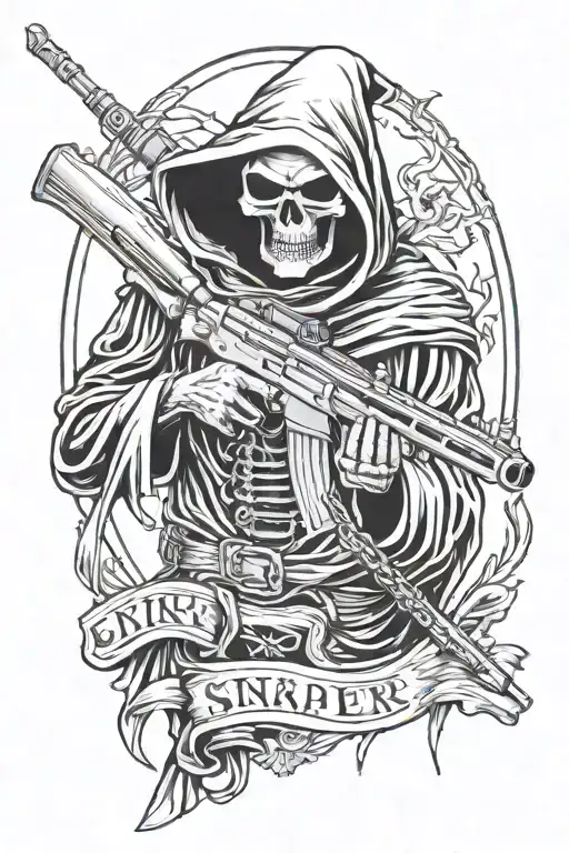 Grim Reaper Holding Sniper Rifle