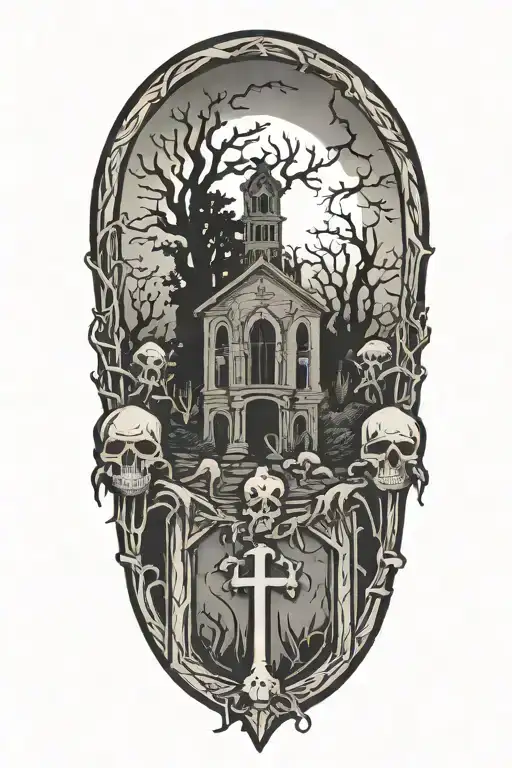 Misfits Logo With Graveyard Scene