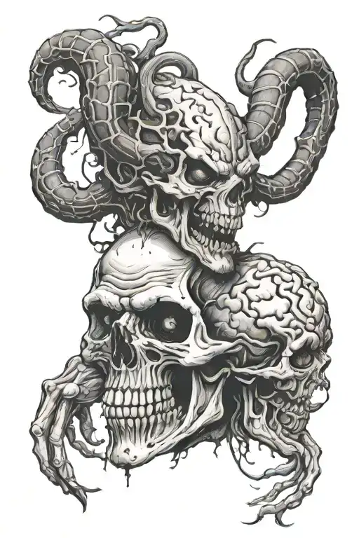 Demon Holding Brain