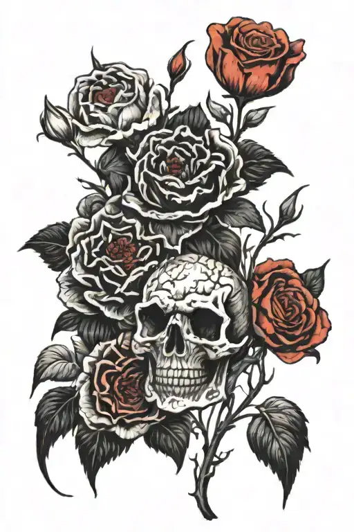 Red And Black Flowers Growing