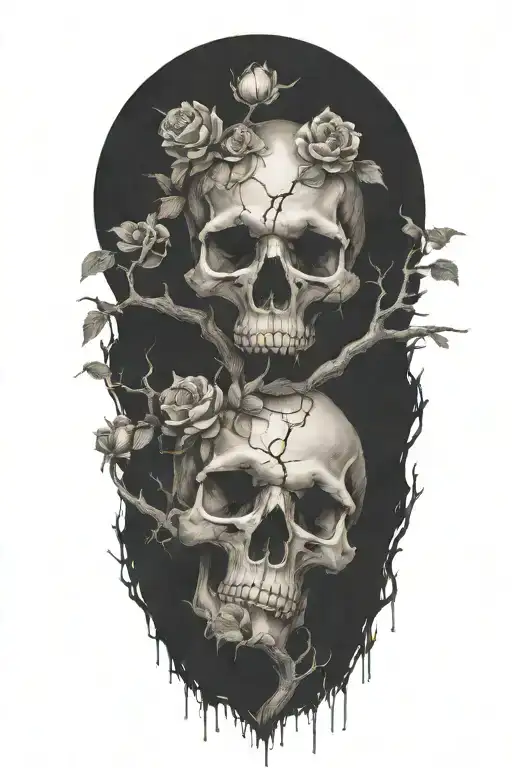 Skulls On A Branch Like Flowers Growing