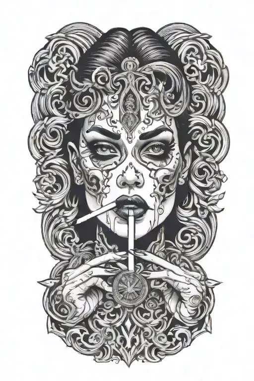 Woman Smoking A Cigarette