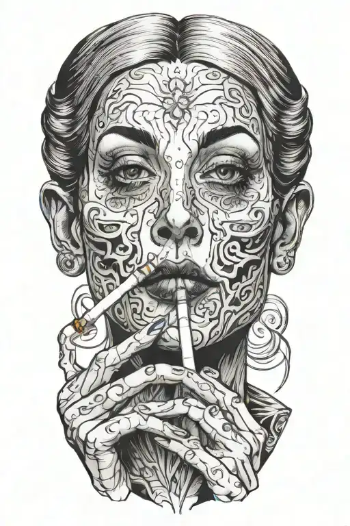 Woman Smoking A Cigarette