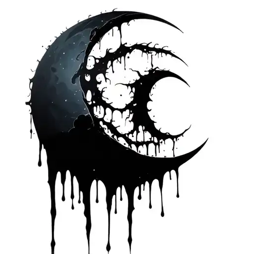 Gothic Dripping Crescent Moon