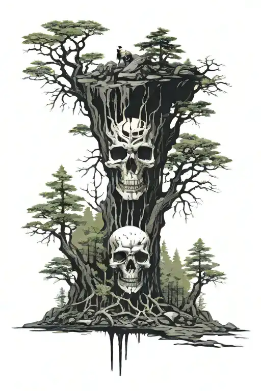 Skull Warhammer 40K Trees Mountains