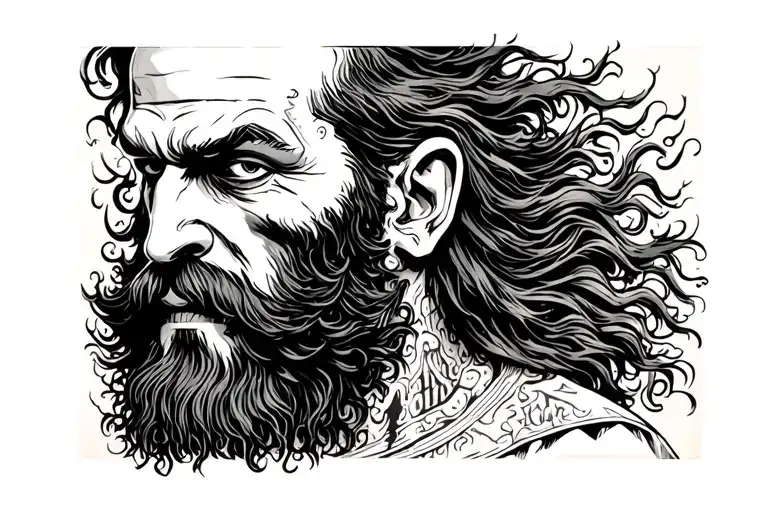 Black Beard Dressed In Battle