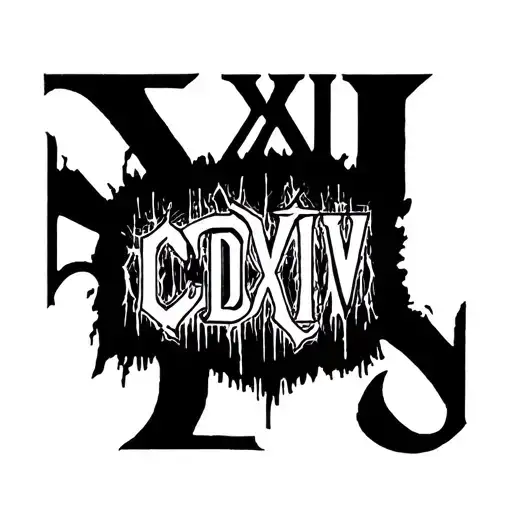 Minimal Font Roman Numeral Cdxiv