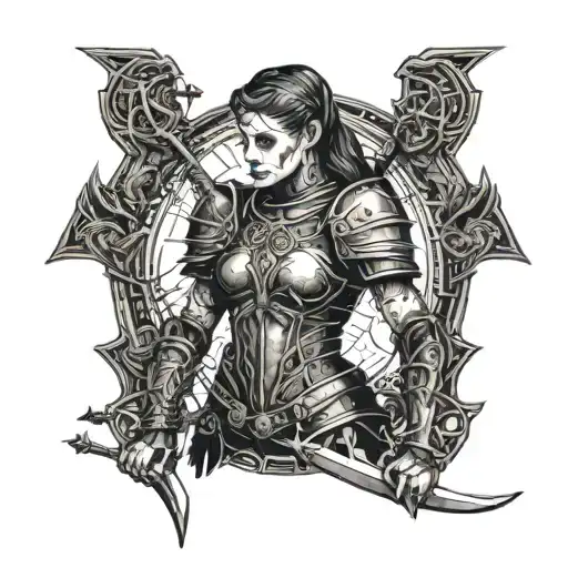 Female Archer Wearing Armor