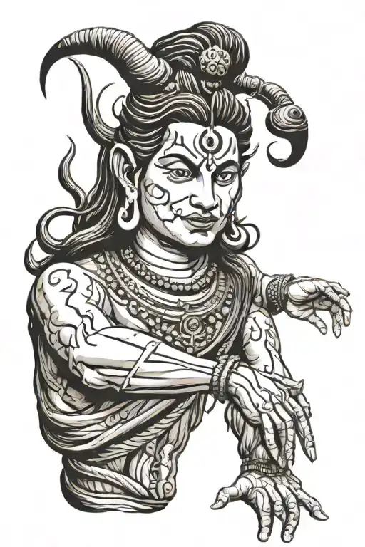 Dark Lord Shiva Holding Hand