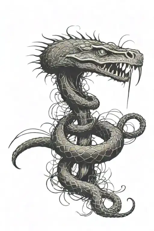 Snake Wrapping Monsters Fight Against Sailors