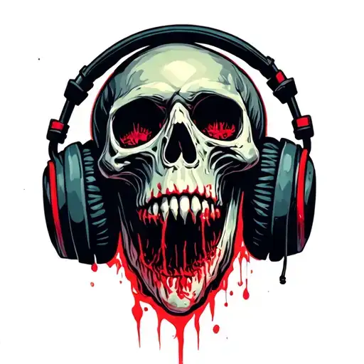 Skull With Head Phones