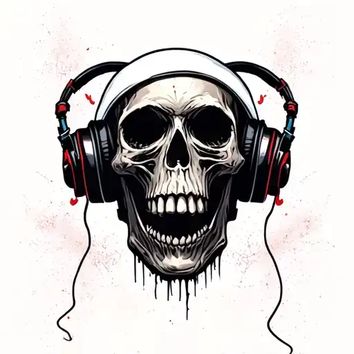 Skull With Head Phones