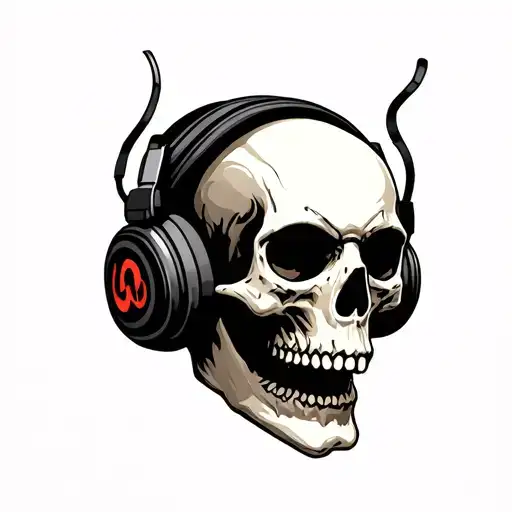 Skull With Head Phones