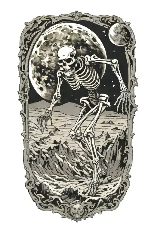 Skeleton On The Moon