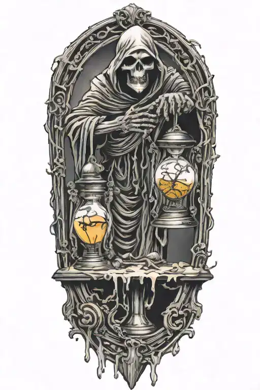 Grim Reaper Breaking An Hourglass