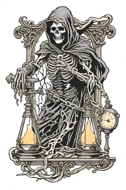 Grim Reaper Breaking An Hourglass