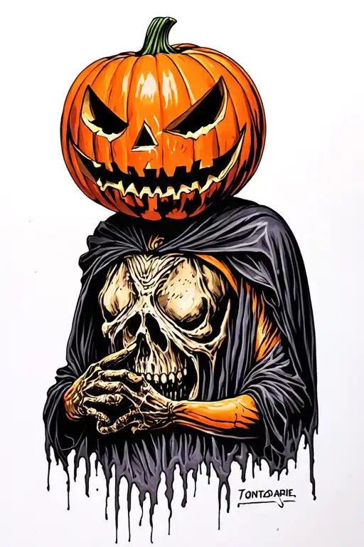 Pumpkin Head Reaper Full Body