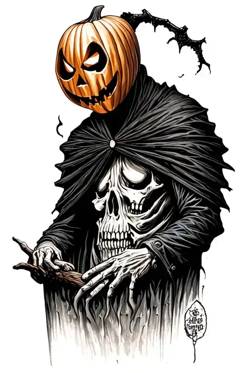 Pumpkin Head Reaper Full Body