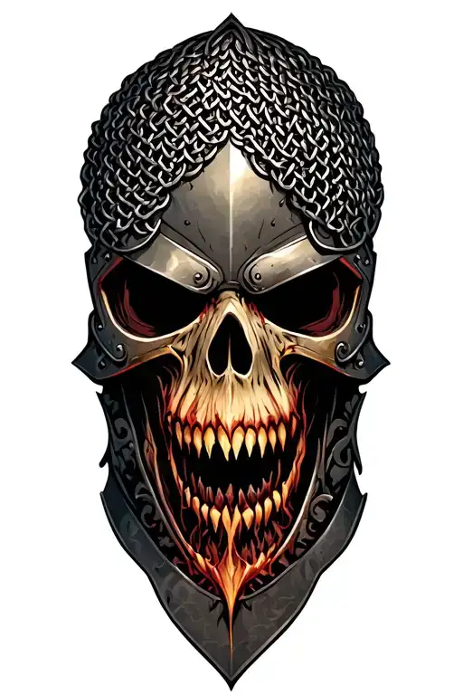 Realistic Armor Plating And Chainmail Tattoo Design