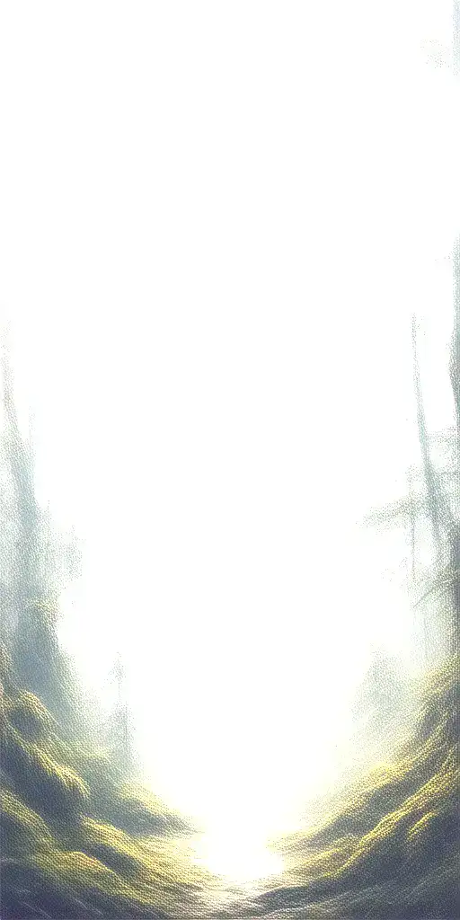 Massive Forest Landscape With Huge Moon In The Background