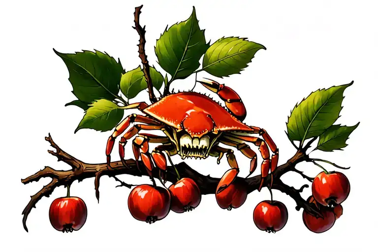 Tree Branch With Crabapple