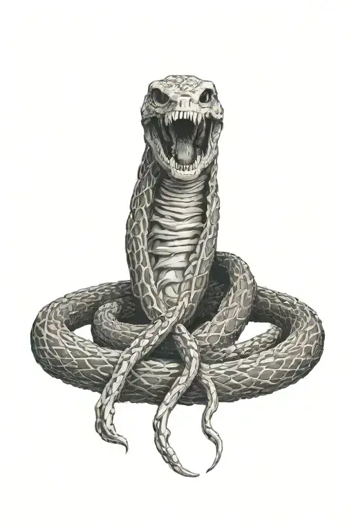 Snake Wrapped Around Bones