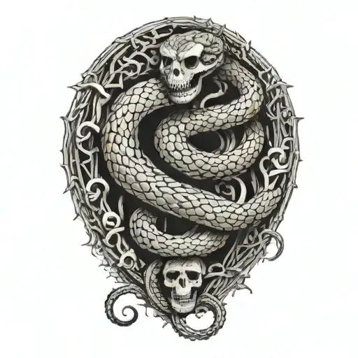 Snake Wrapped Around Bones