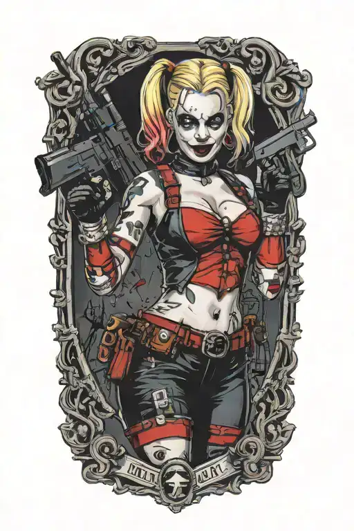 Harley Quinn Holding Gun