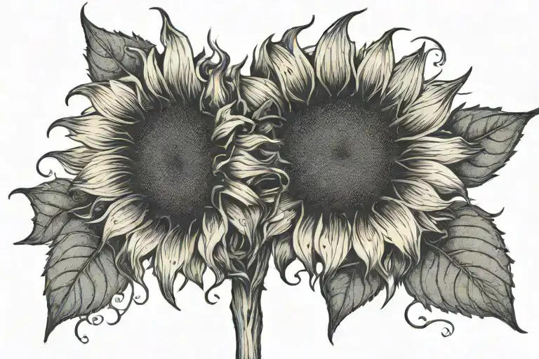 A Sunflower Tattoo With The Name Ann As The Stem Facing Forward